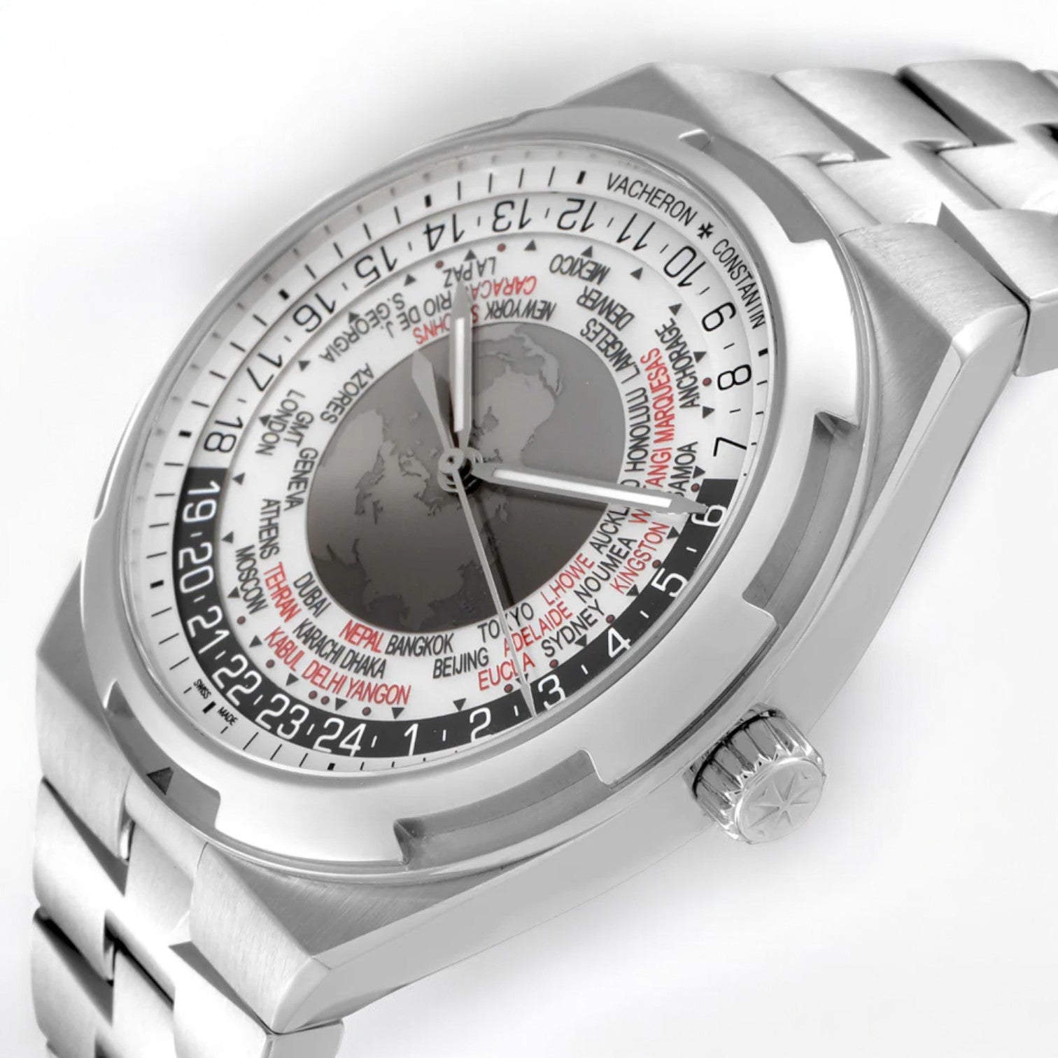 Overseas 7700V World Time Silver Dial SS